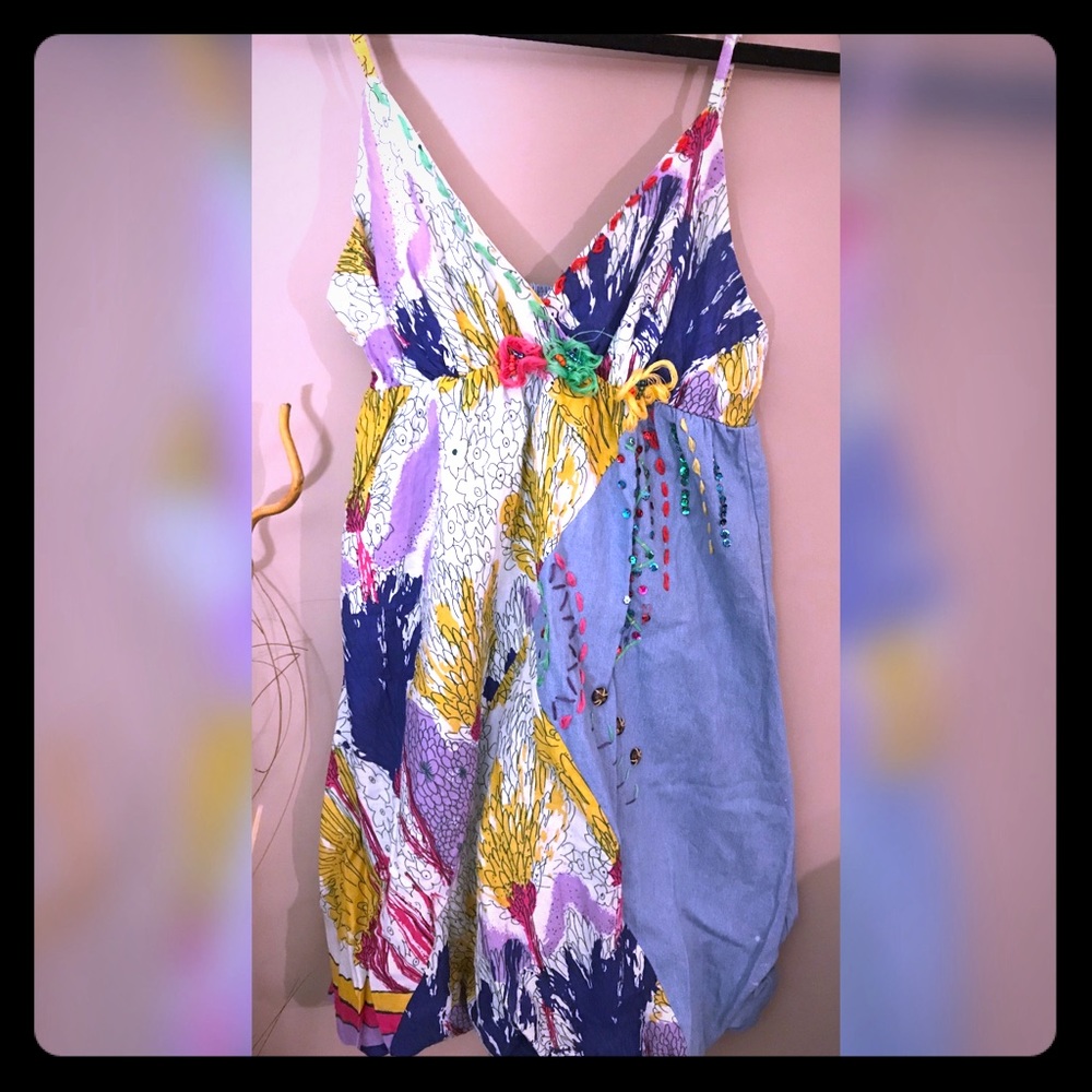 NWOT Denim patchwork summer dress